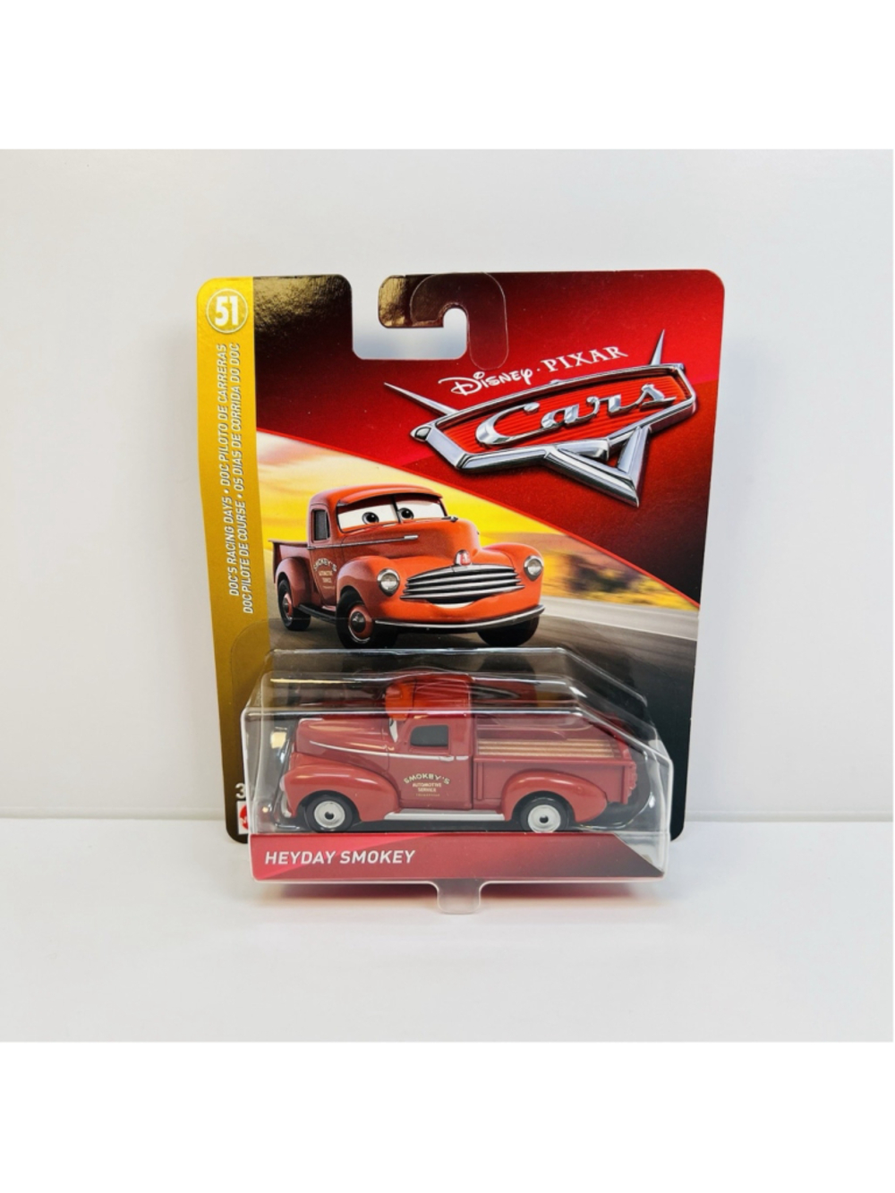 2018 Disney Pixar Cars HEYDAY SMOKEY Doc's Racing Days 51 1:55 Diecast